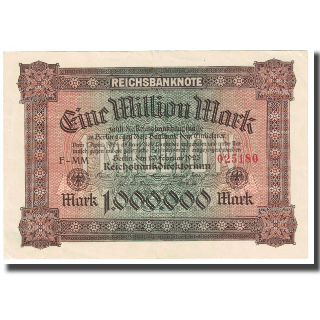 Geldschein, Deutschland, 1 Million Mark, 1923, 1923-02-20, KM:86a, UNZ-