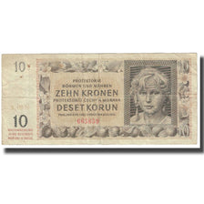 Geldschein, Bohemia and Moravia, 10 Korun, 1942, 1942-01-08, KM:8a, SS