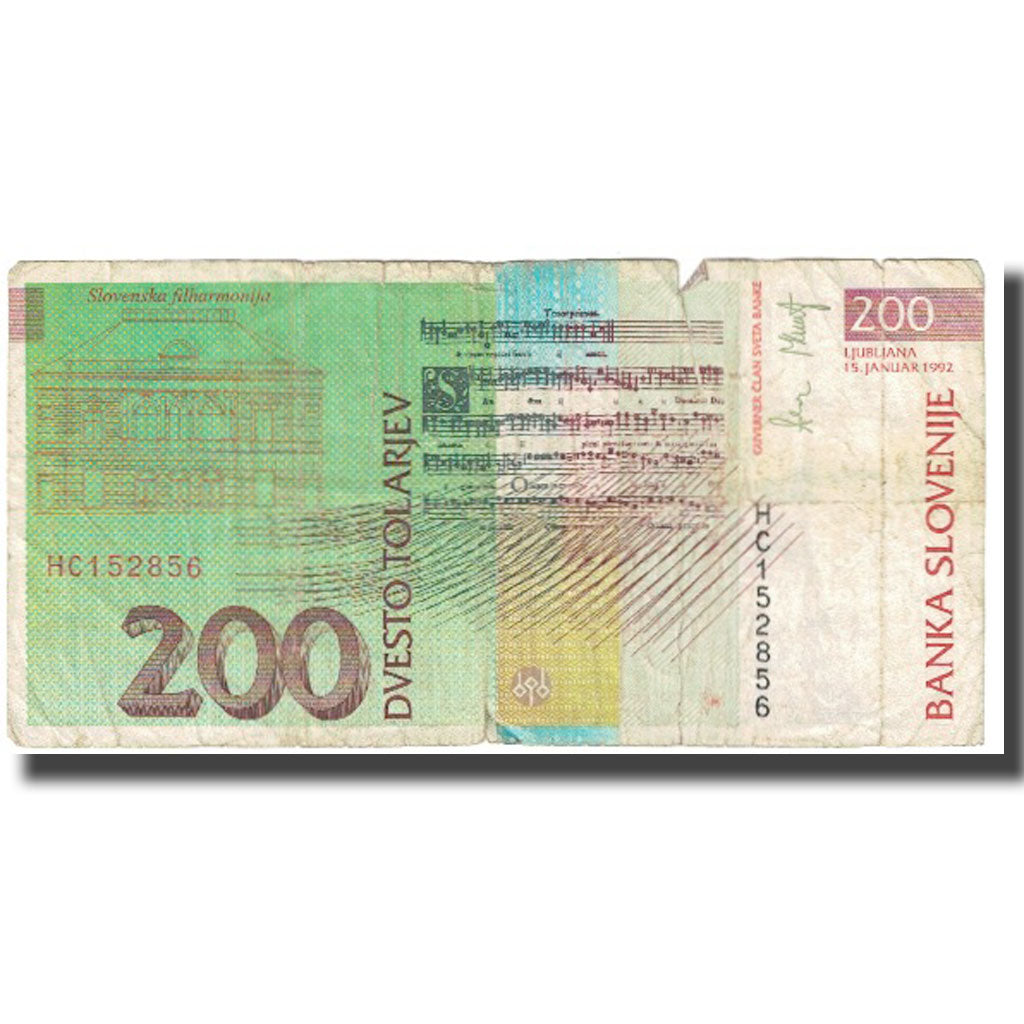 Banknote, Slovenia, 200 Tolarjev, 1992, 1992-01-15, KM:15a, VF(20-25)