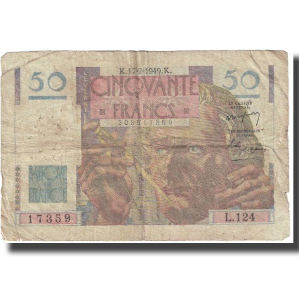 França, 50 Francs, 1949, 1949-02-17, VF(20-25), KM:127b