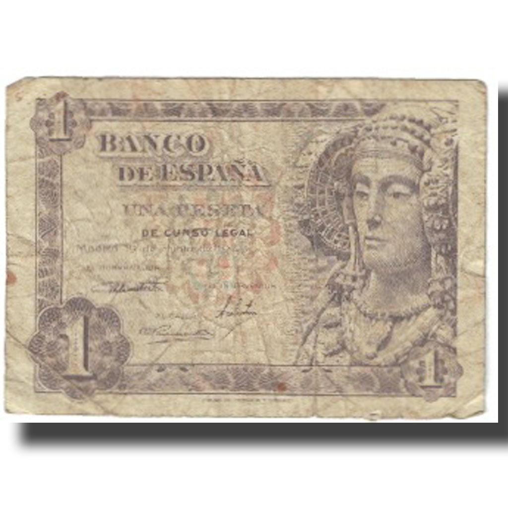Banknote, Spain, 1 Peseta, 1948, 1948-06-19, KM:135a, VF(20-25)