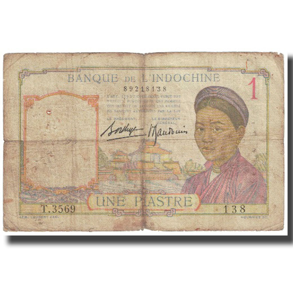 Banknote, FRENCH INDO-CHINA, 1 Piastre, KM:92, VF(20-25)