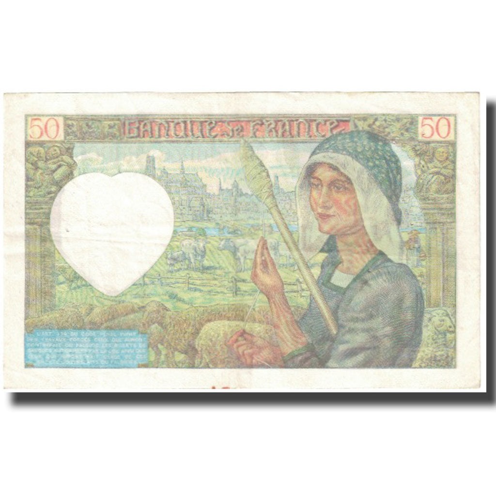 France, 50 Francs, Jacques Coeur, 1941, P. Rousseau and R. Favre-Gilly