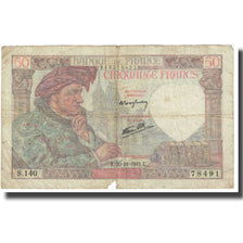 França, 50 Francs, Jacques Coeur, 1941, P. Rousseau and R. Favre-Gilly
