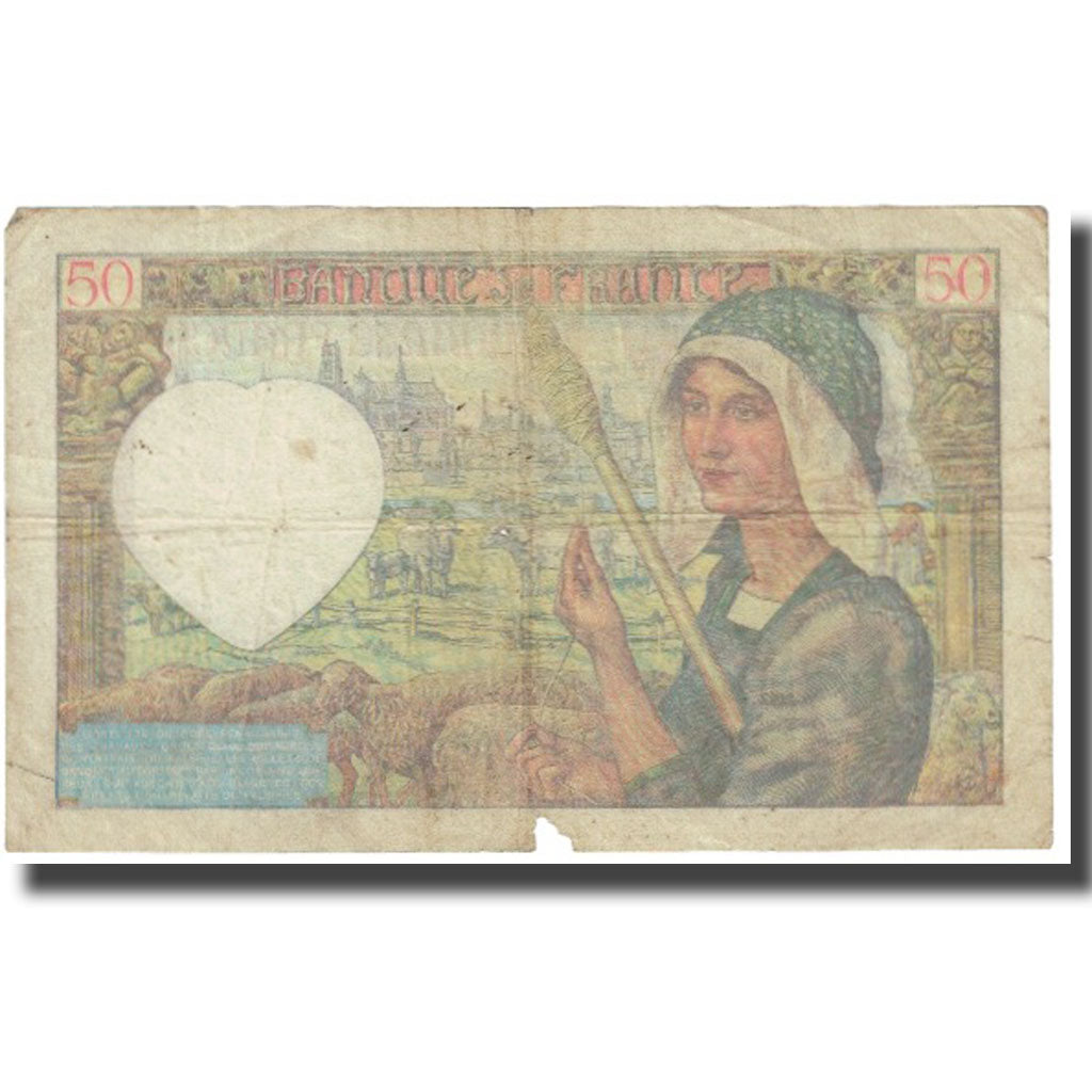 França, 50 Francs, Jacques Coeur, 1941, P. Rousseau and R. Favre-Gilly