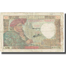França, 50 Francs, Jacques Coeur, 1941, P. Rousseau and R. Favre-Gilly