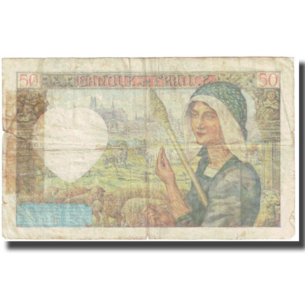 França, 50 Francs, Jacques Coeur, 1941, P. Rousseau and R. Favre-Gilly