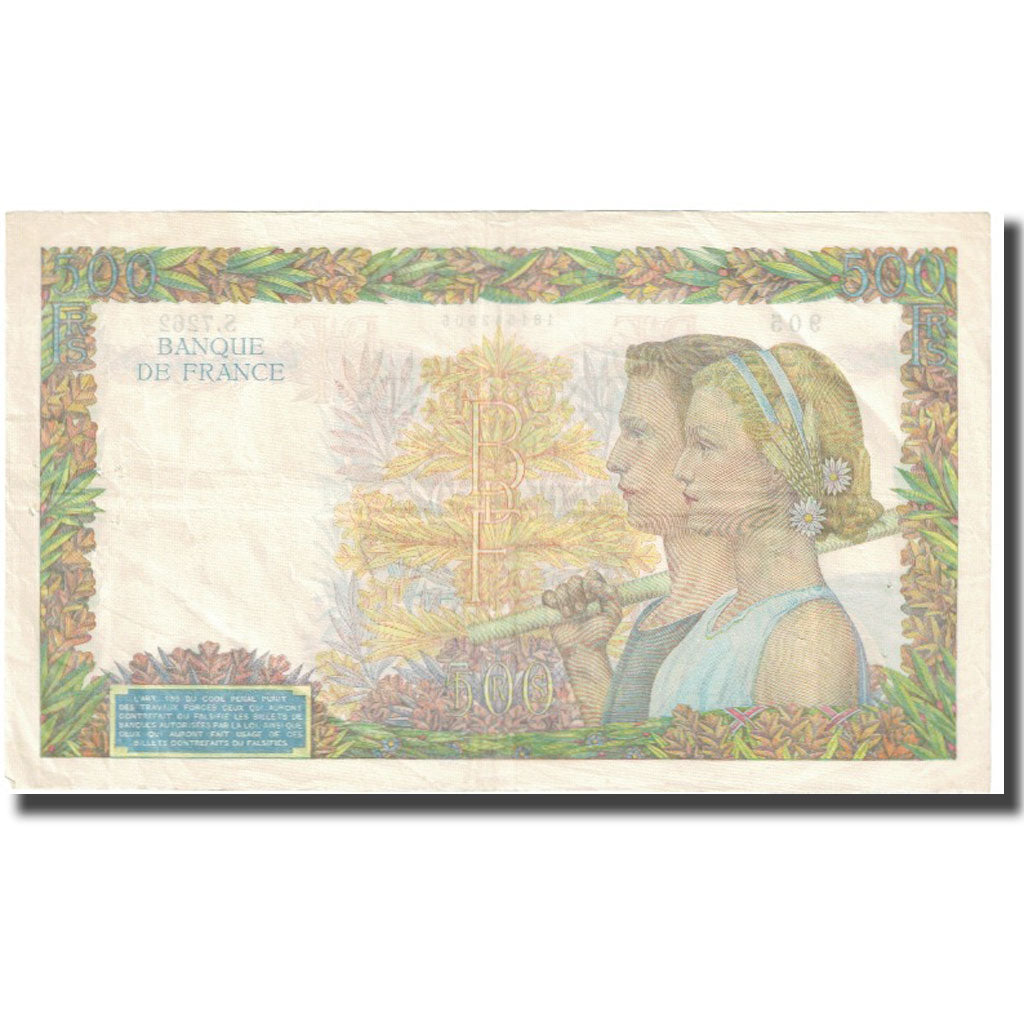 Frankrijk, 500 Francs, La Paix, 1942, P. Rousseau and R. Favre-Gilly