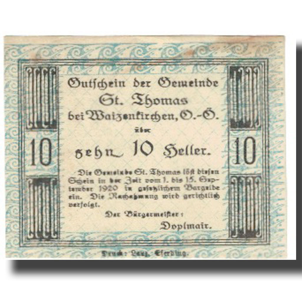 Banconote, Austria, 10 Heller, 1920, 1920-09-15, BB
