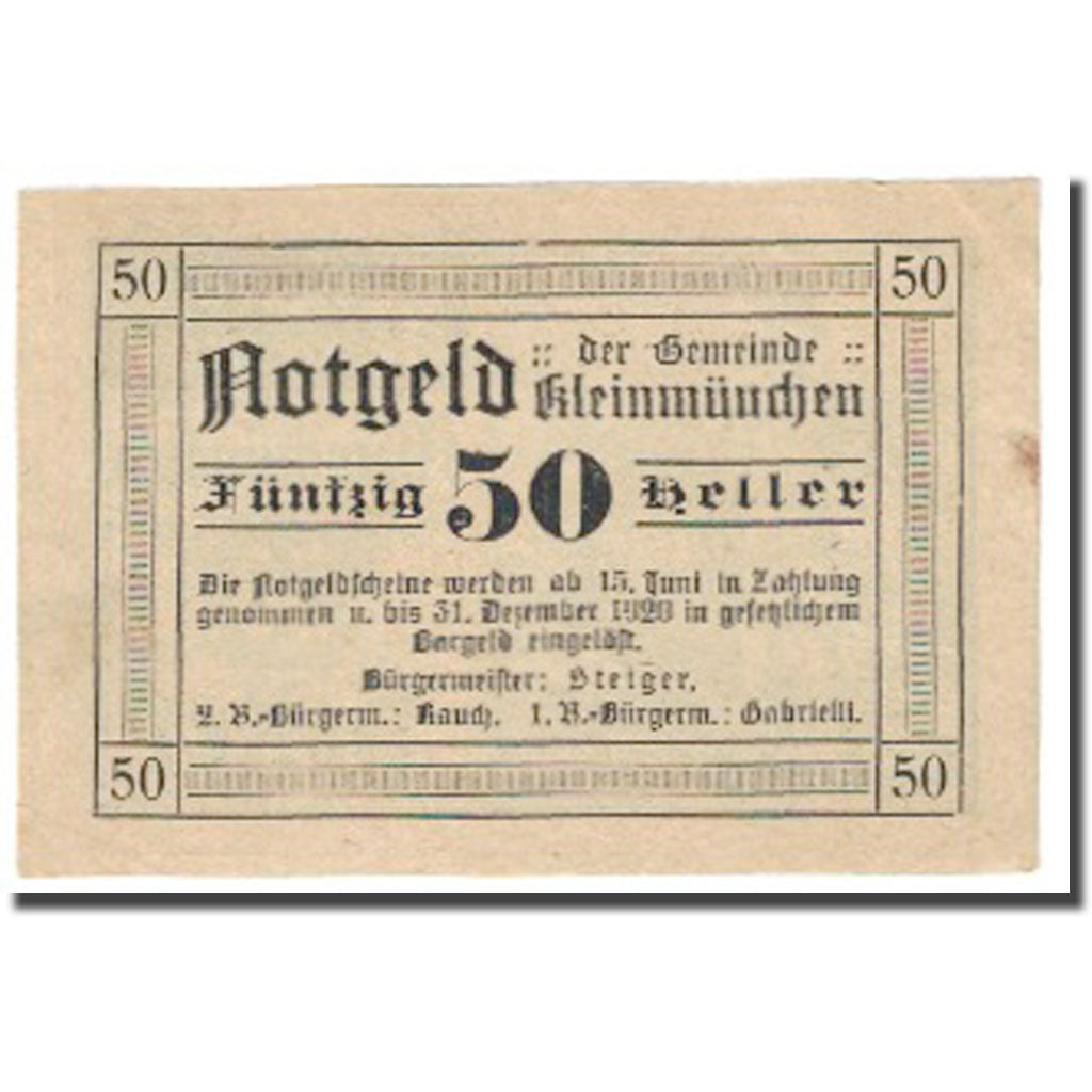 Banconote, Austria, 50 Heller, 1920, 1920-12-31, FDS