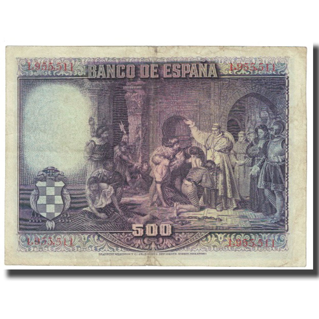 Banknote, Spain, 500 Pesetas, 1928, 1928-08-15, KM:77a, EF(40-45)