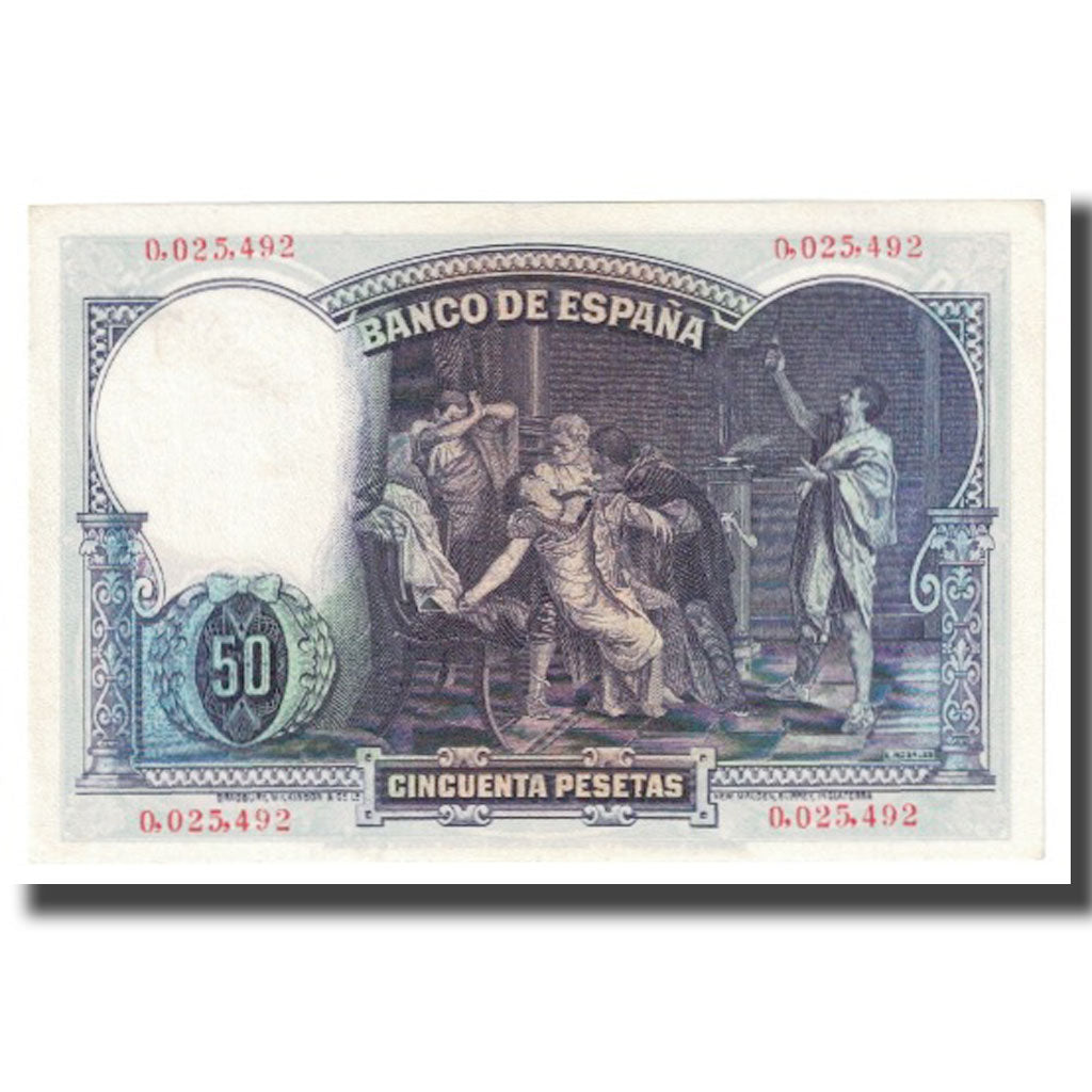 Banknote, Spain, 50 Pesetas, 1931, 1931-04-25, KM:82, AU(55-58)