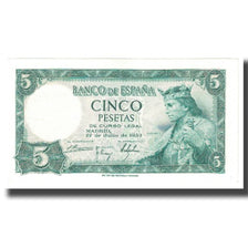 Banknote, Spain, 5 Pesetas, 1954, 1954-07-22, KM:146a, UNC(63)