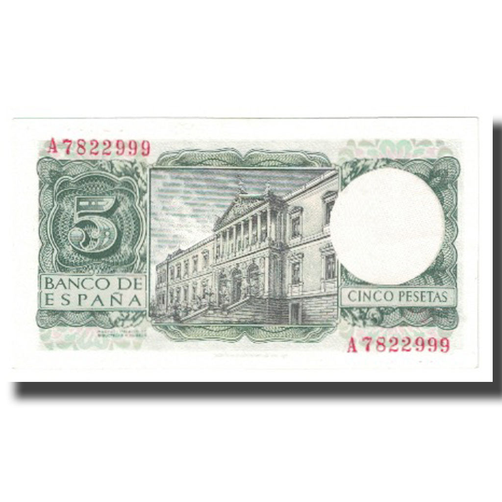 Banknote, Spain, 5 Pesetas, 1954, 1954-07-22, KM:146a, UNC(63)