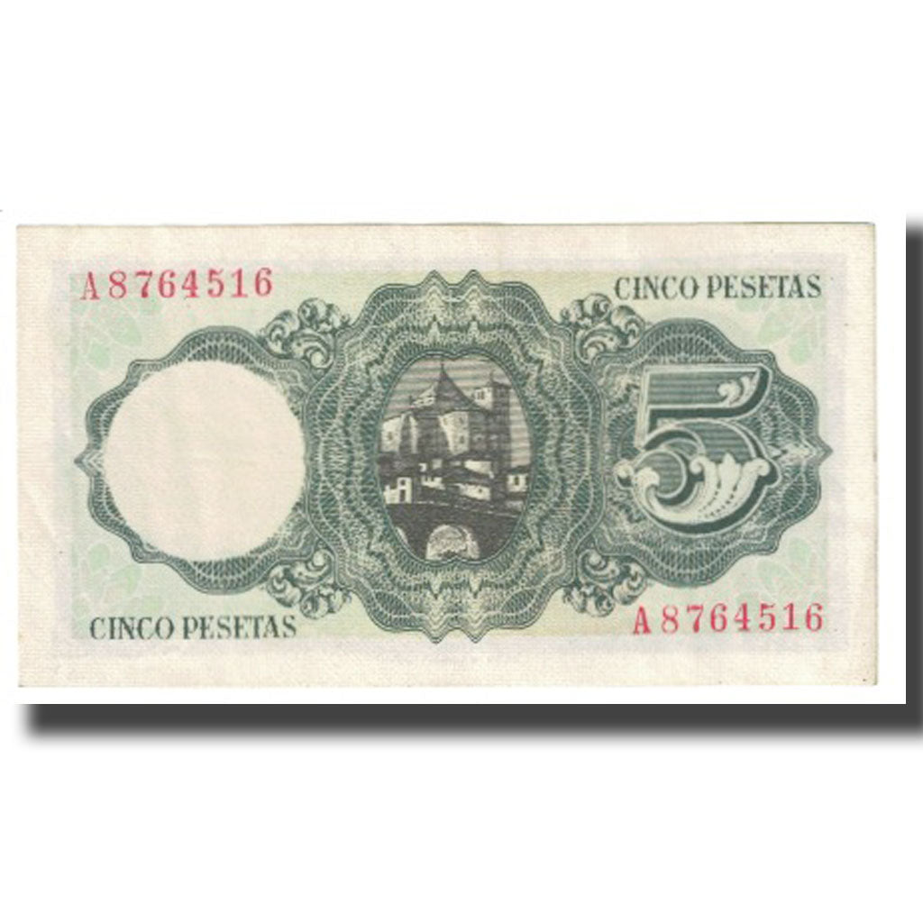 Banknote, Spain, 5 Pesetas, 1951, 1951-08-16, KM:140a, EF(40-45)