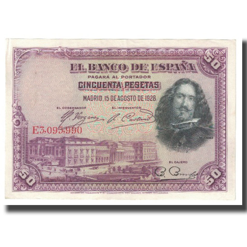 Banknote, Spain, 50 Pesetas, 1928, 1928-08-15, KM:75a, EF(40-45)