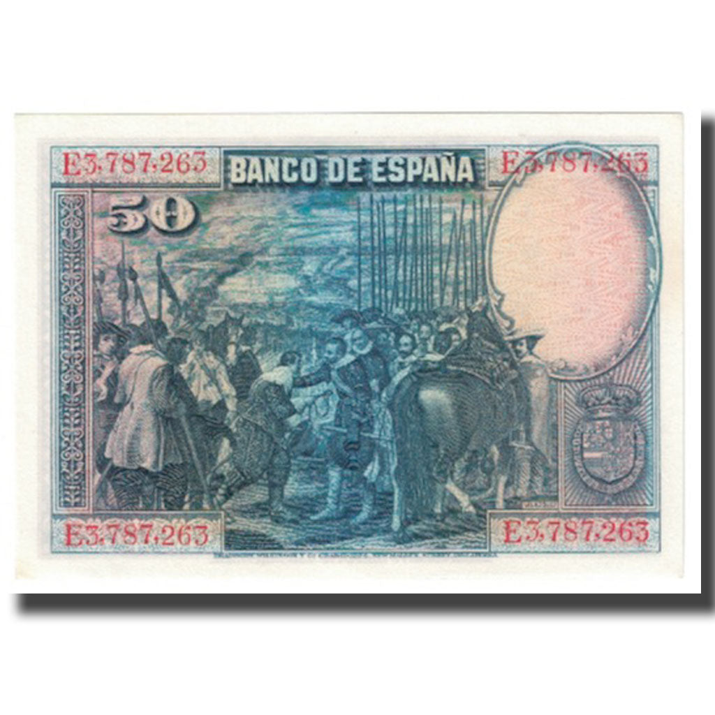 Biljet, Spanje, 50 Pesetas, 1928, 1928-08-15, KM:75a, TTB