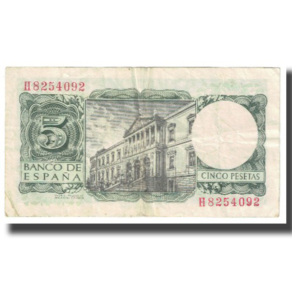 Banknote, Spain, 5 Pesetas, 1954, 1954-07-22, KM:146a, EF(40-45)