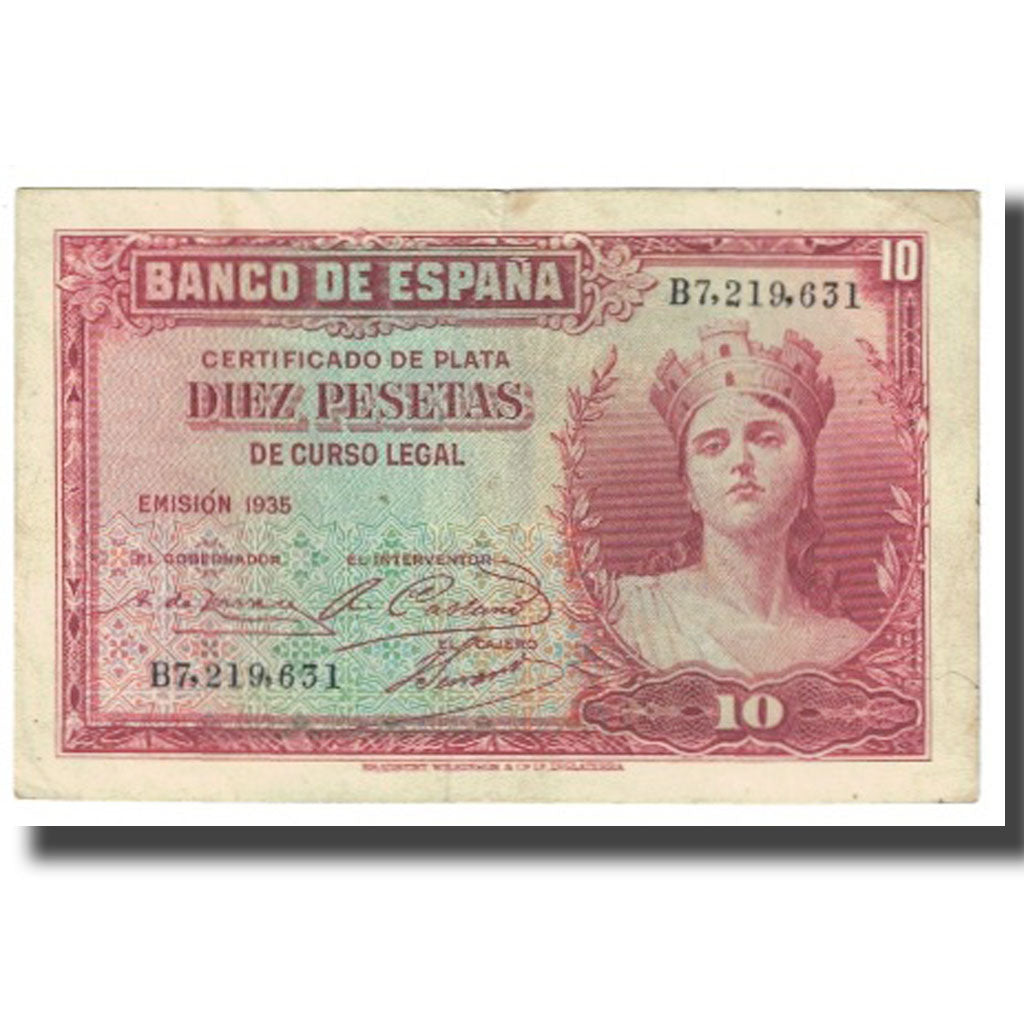 Banknote, Spain, 10 Pesetas, 1935, KM:86a, EF(40-45)