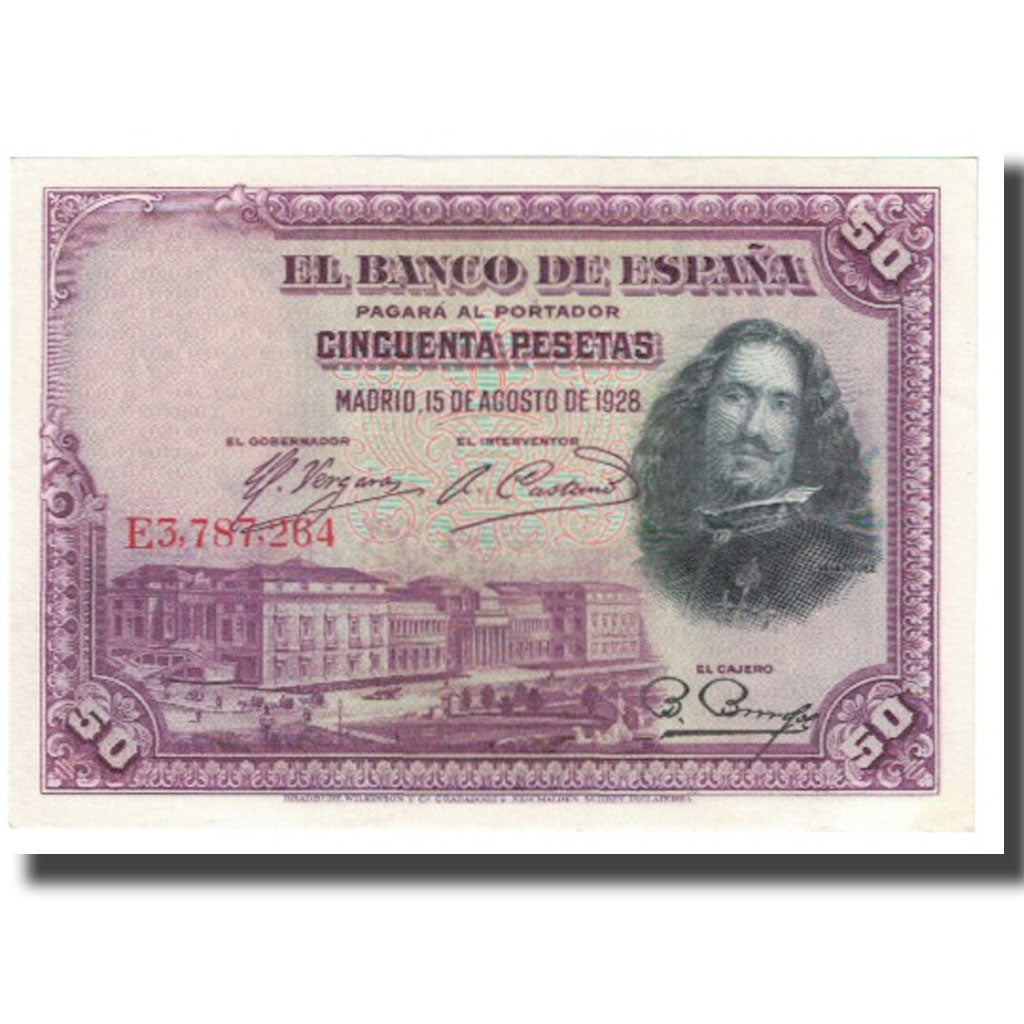 Banconote, Spagna, 50 Pesetas, 1928, 1928-08-15, KM:75a, BB