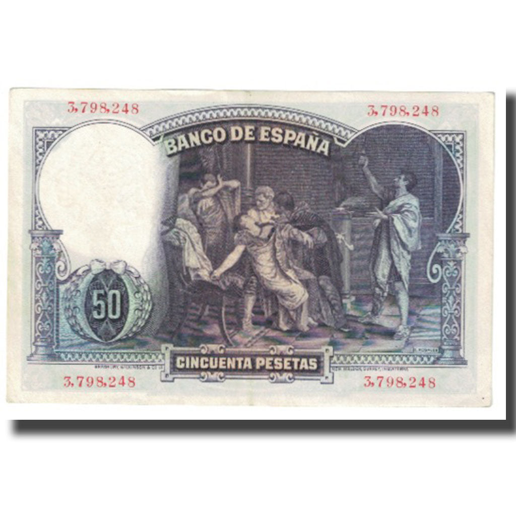 Banknote, Spain, 50 Pesetas, 1931, 1931-04-25, KM:82, EF(40-45)