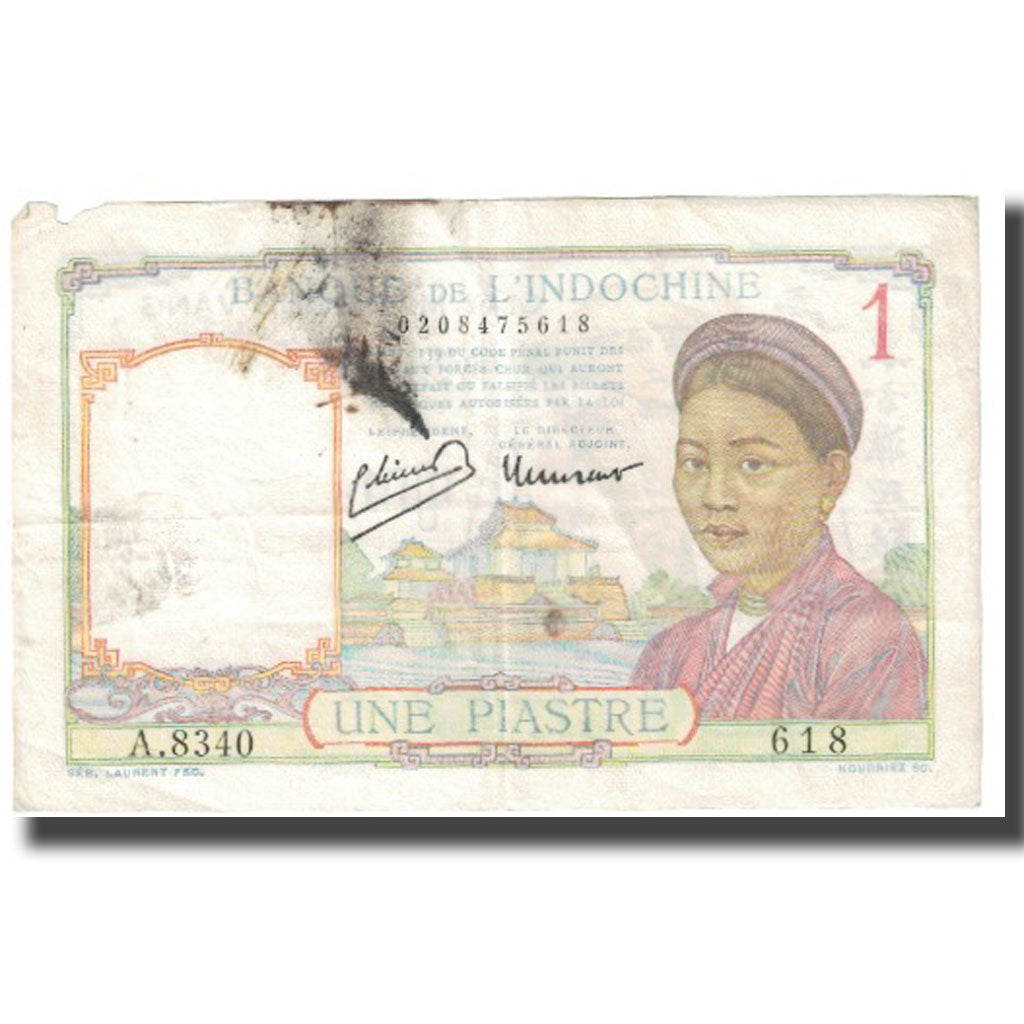 Banknote, FRENCH INDO-CHINA, 1 Piastre, KM:92, EF(40-45)