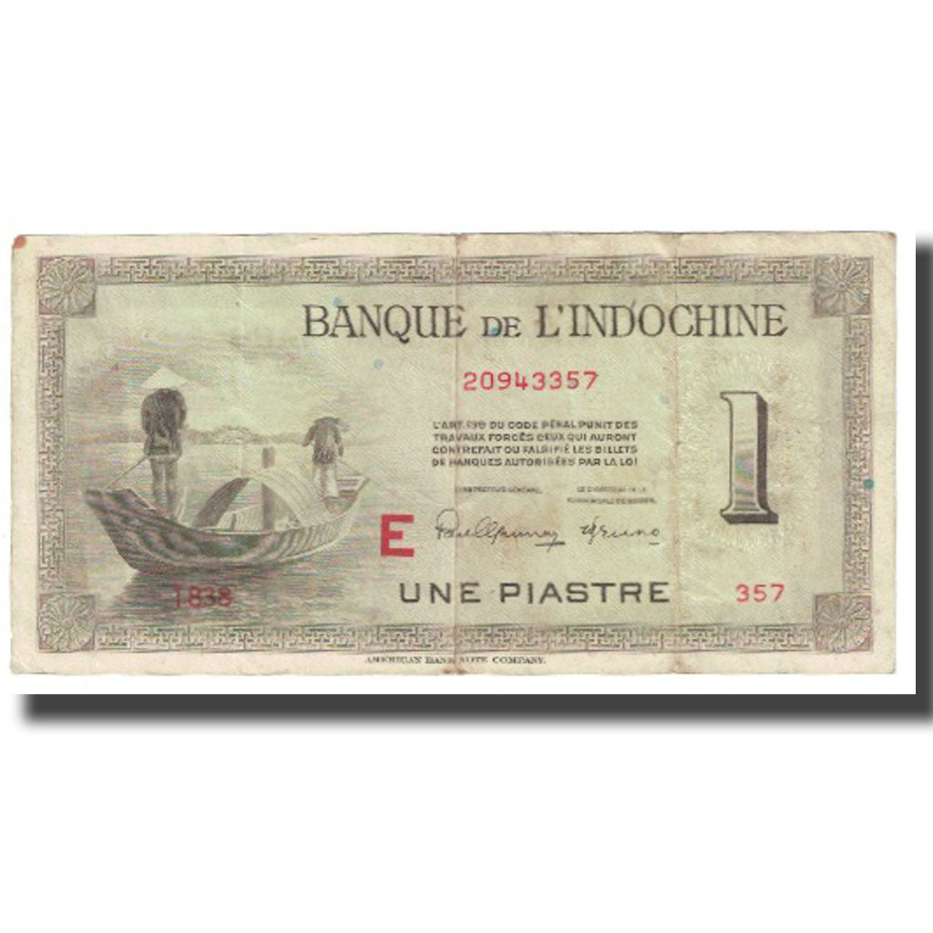 Banknote, FRENCH INDO-CHINA, 1 Piastre, KM:76a, EF(40-45)