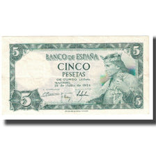 Banknote, Spain, 5 Pesetas, 1954, 1954-07-22, KM:146a, EF(40-45)
