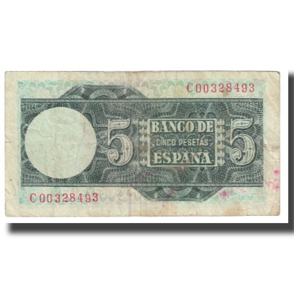 Banknote, Spain, 5 Pesetas, 1948, 1948-03-05, KM:136a, VF(20-25)