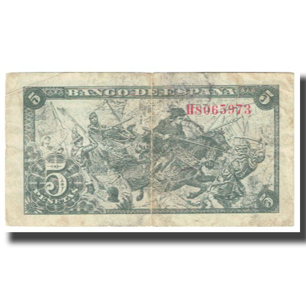 Banknote, Spain, 5 Pesetas, 1945, 1945-06-15, KM:129a, VF(20-25)