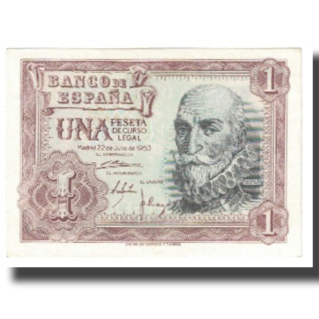 Banknote, Spain, 1 Peseta, 1953, 1953-07-22, KM:144a, UNC(63)
