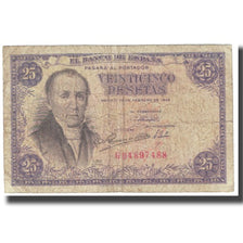 Banknote, Spain, 25 Pesetas, 1946, 1946-02-19, KM:130a, VF(20-25)