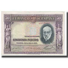 Banknote, Spain, 50 Pesetas, 1935, 1935-07-22, KM:88, EF(40-45)