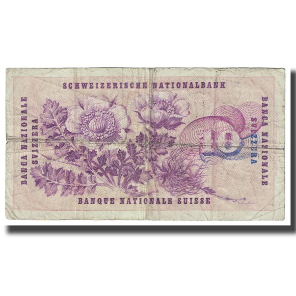 Banknote, Switzerland, 10 Franken, KM:45o, VF(20-25)