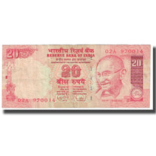 Nota, Índia, 20 Rupees, 2009, KM:89Aa, EF(40-45)