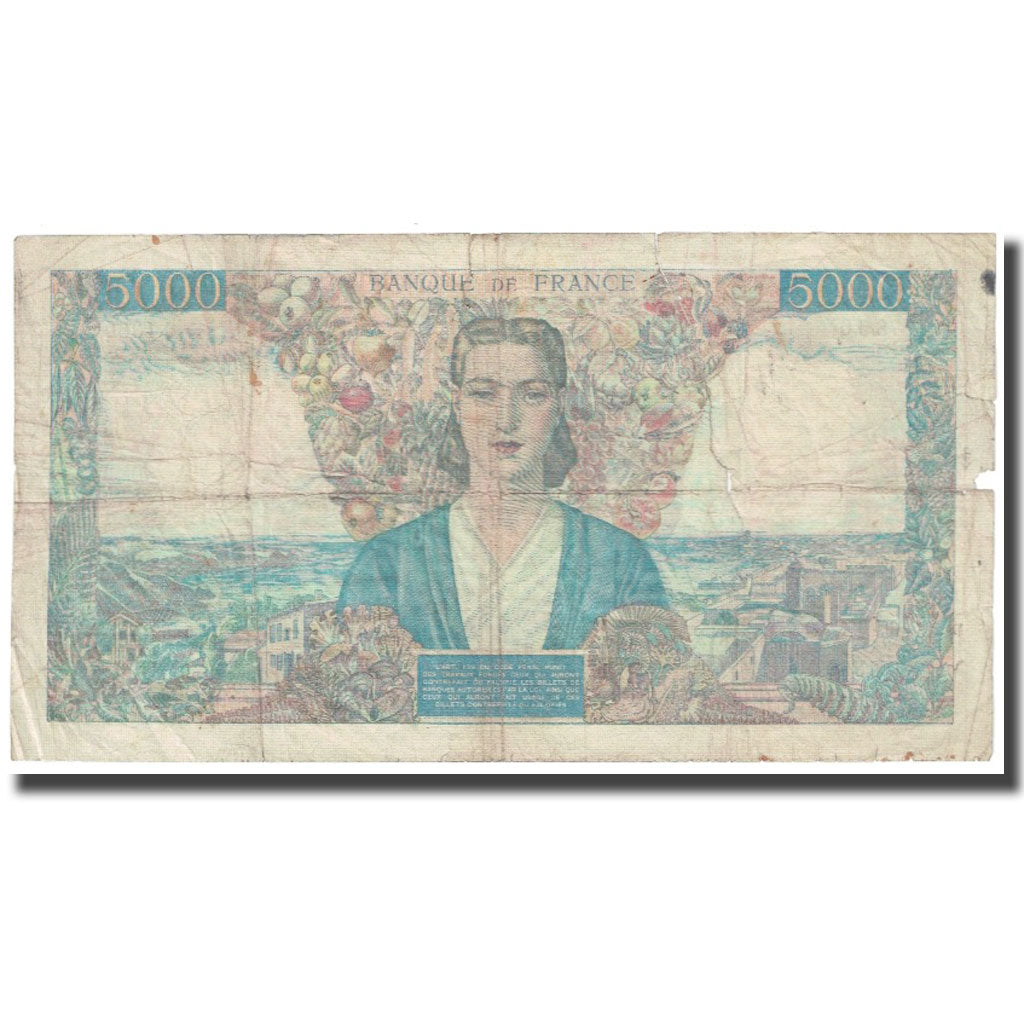 France, 5000 Francs, Empire Français, 1945, P. Rousseau and R. Favre-Gilly