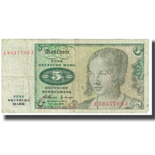Banknote, GERMANY - FEDERAL REPUBLIC, 5 Deutsche Mark, 1960, 1960-01-02, KM:18a