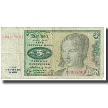 Billete, 5 Deutsche Mark, 1960, ALEMANIA - REPÚBLICA FEDERAL, 1960-01-02