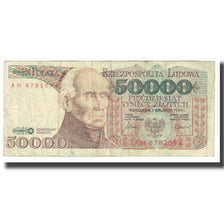 Banknote, Poland, 50,000 Zlotych, 1989, 1989-02-01, KM:153a, VF(20-25)