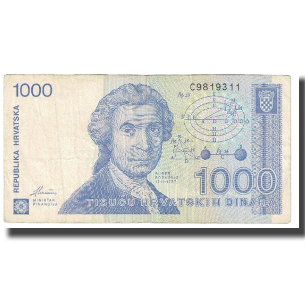 Banknote, Croatia, 1000 Dinara, 1991, 1991-10-08, KM:22a, VF(20-25)