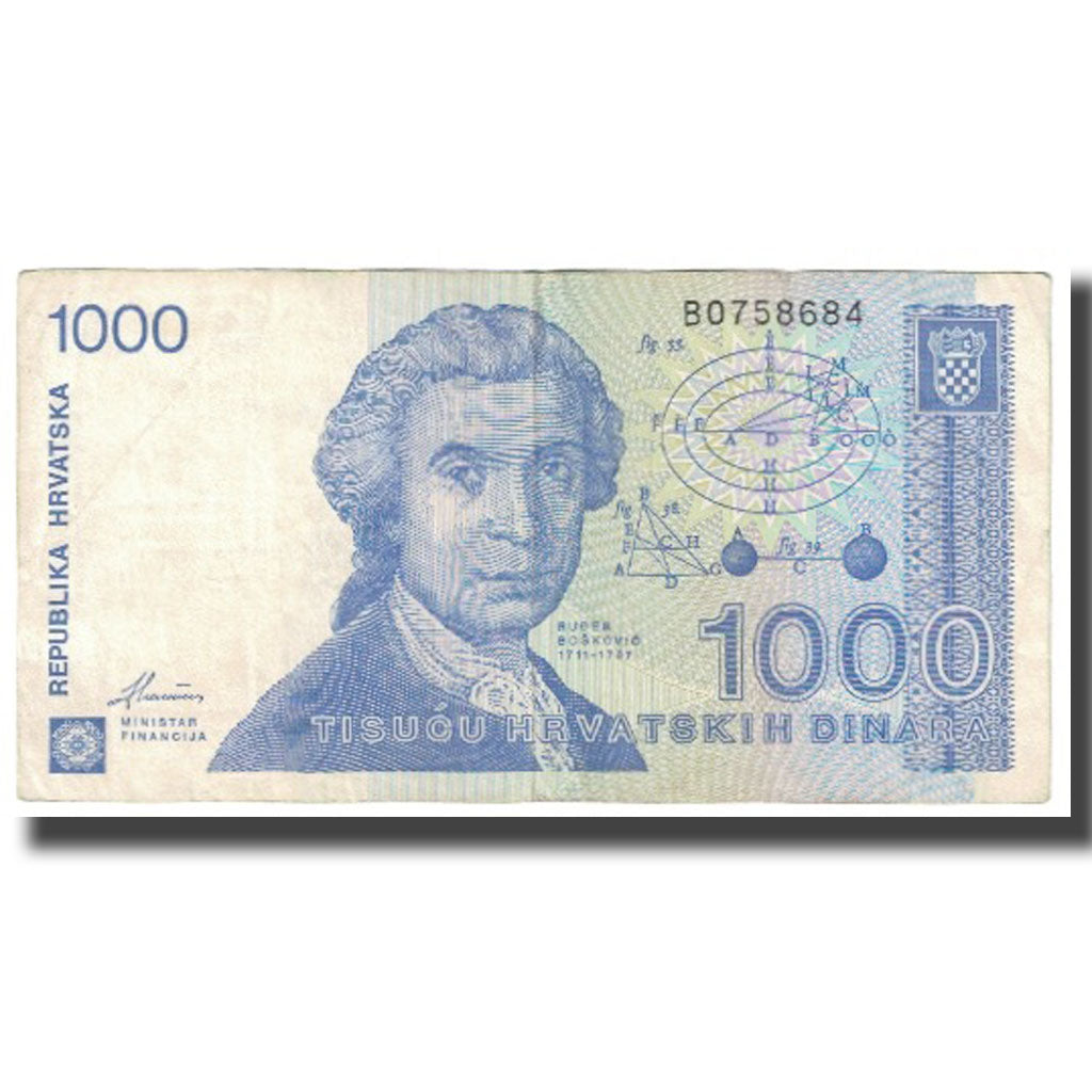 Banknote, Croatia, 1000 Dinara, 1991, 1991-10-08, KM:22a, VF(20-25)