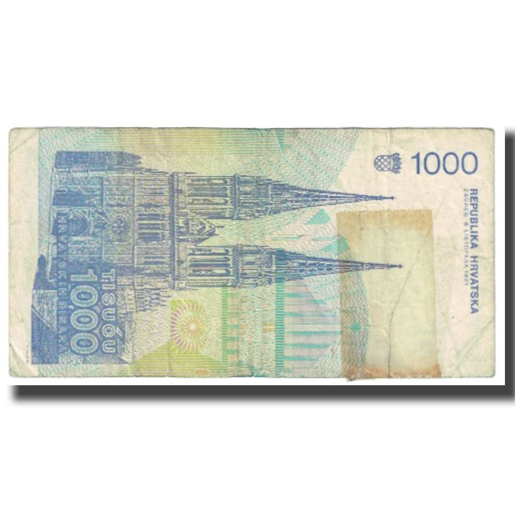 Banknote, Croatia, 1000 Dinara, 1991, 1991-10-08, KM:22a, VF(20-25)