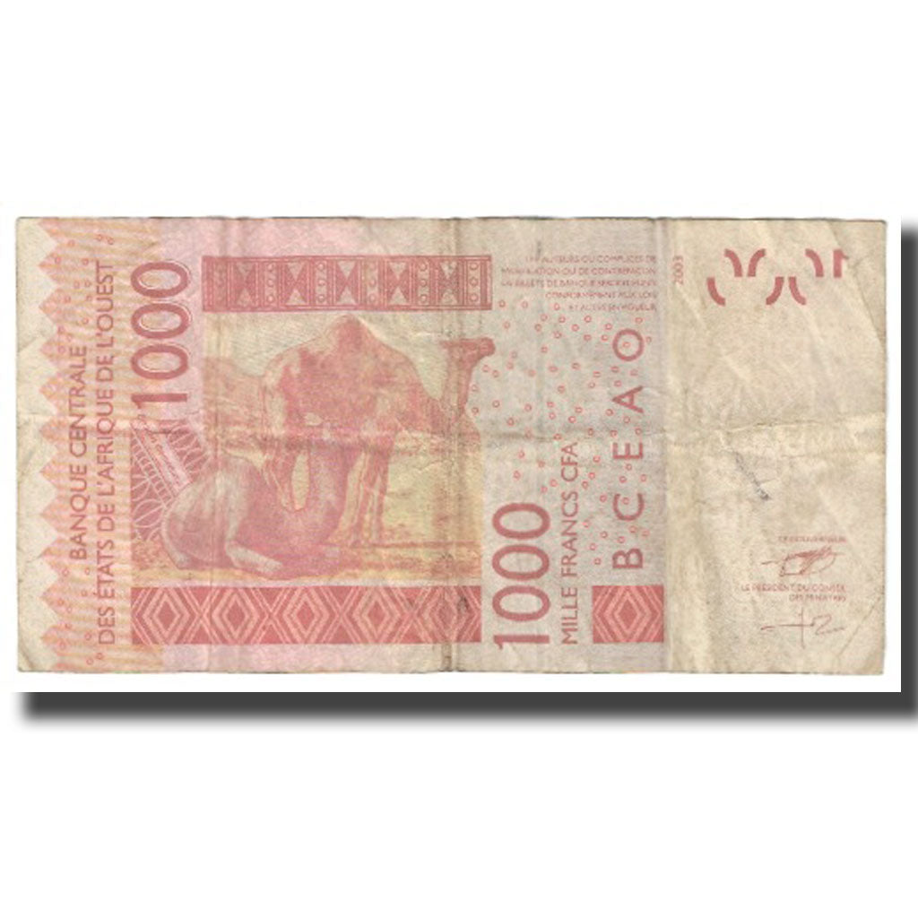 Banknote, West African States, 1000 Francs, 2003, KM:115Aa, VF(20-25)