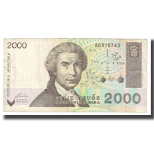 Banknote, Croatia, 2000 Dinara, 1992, 1992-01-15, KM:23a, EF(40-45)