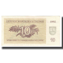 Billet, Lithuania, 10 (Talonas), 1992, KM:40, SUP
