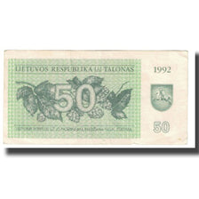 Banknot, Litwa, 50 (Talonas), 1992, KM:41, EF(40-45)
