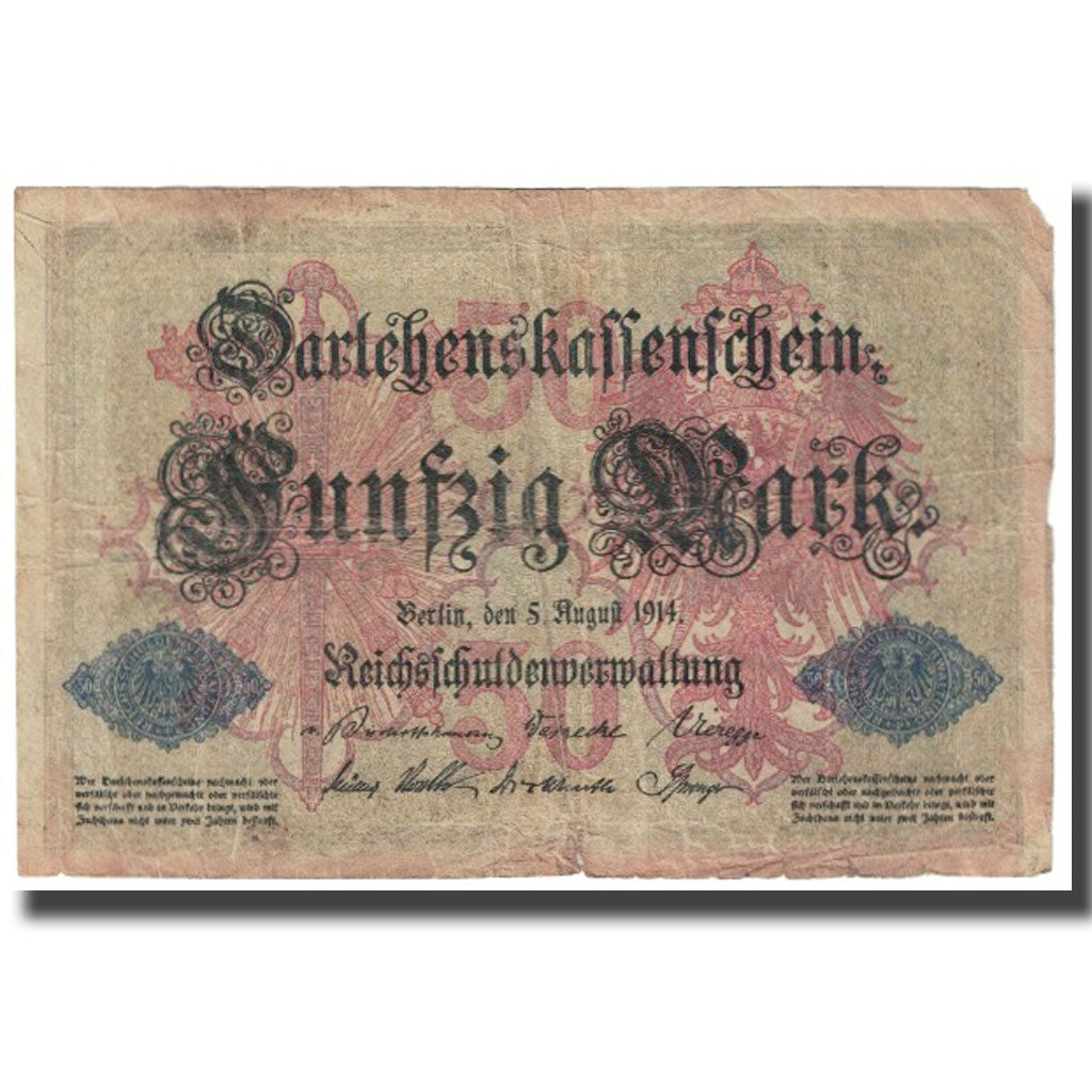 Billet, Allemagne, 50 Mark, 1914, 1914-08-05, KM:49a, TB