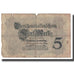 Billete, 5 Mark, 1914, Alemania, 1914-08-05, KM:47c, BC