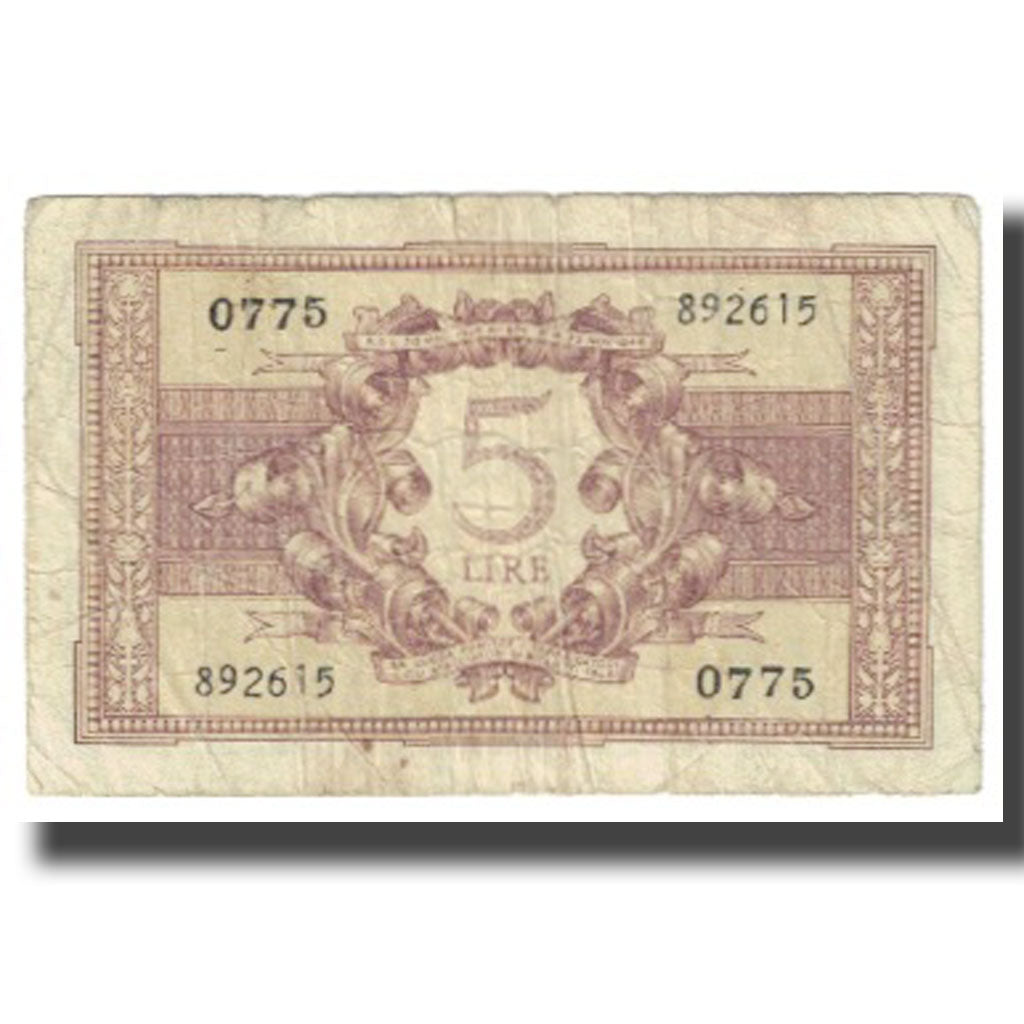 Banknote, Italy, 5 Lire, 1935, 1935-06-20, KM:31c, VF(20-25)