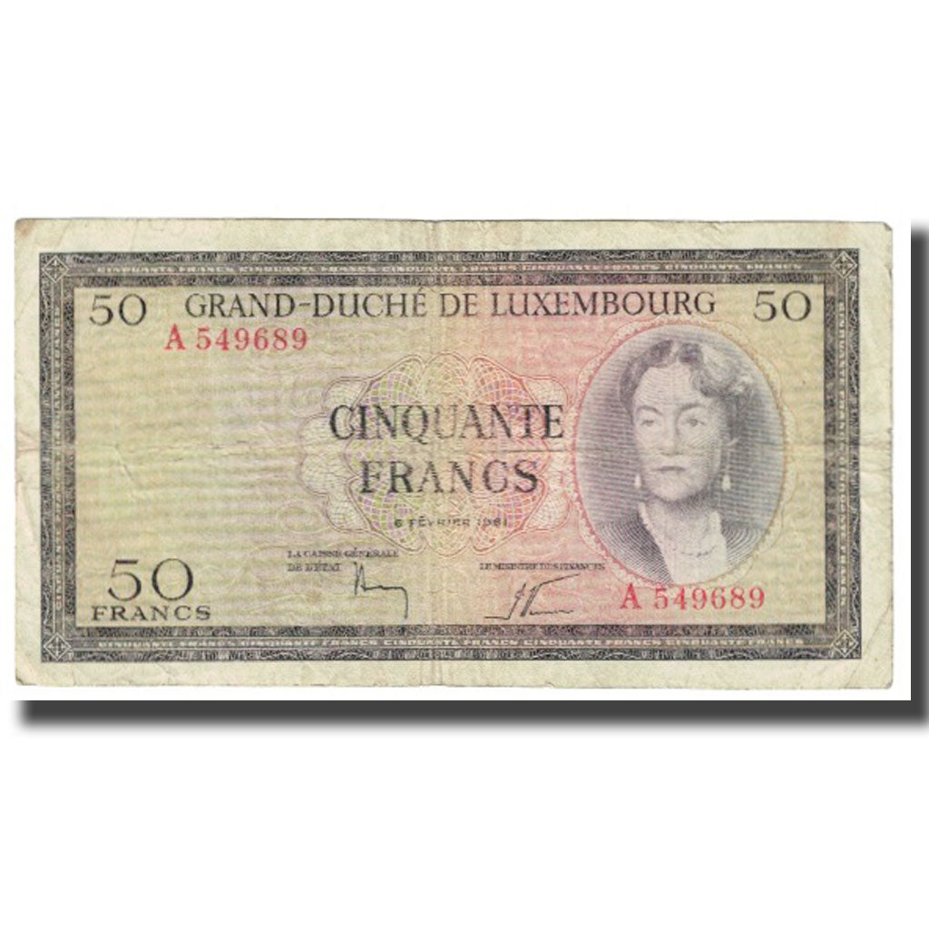 Banknote, Luxembourg, 50 Francs, 1961, 1961-02-06, KM:51a, VF(20-25)